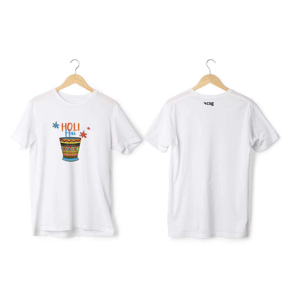 Greys&Blues Hues Pima Round Neck T-Shirt - White